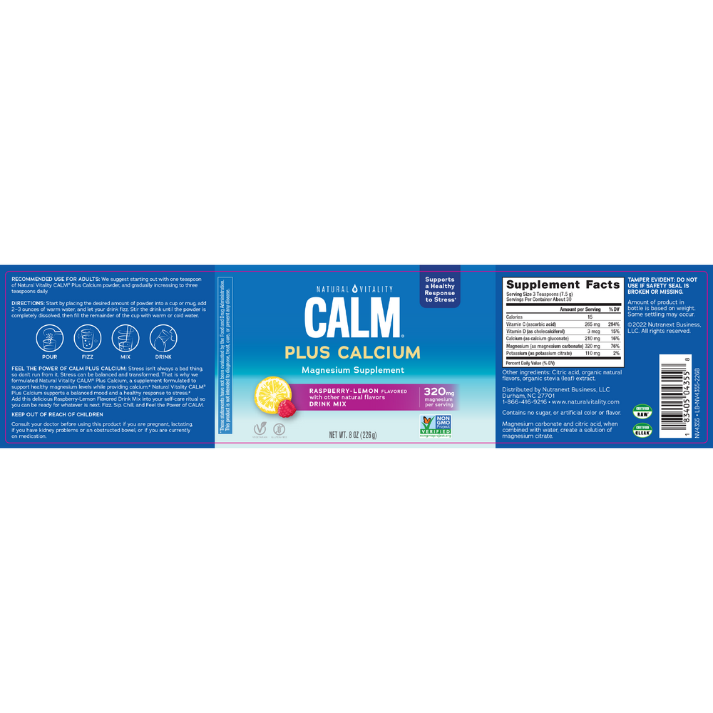 Product image for Calm Plus Calcium Raspberry&#x2F;Lemon.