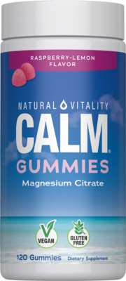 Natural Vitality MAX CALM Magnesium Citrate + Glycinate Gummies Raspberry Lemon 120 gummies