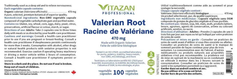 Product image for Valerian Root (Certified Organic).
