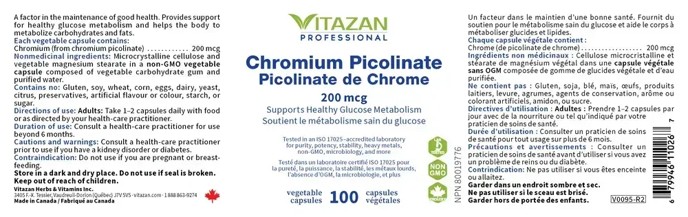 Product image for Chromium Picolinate (200 mcg).