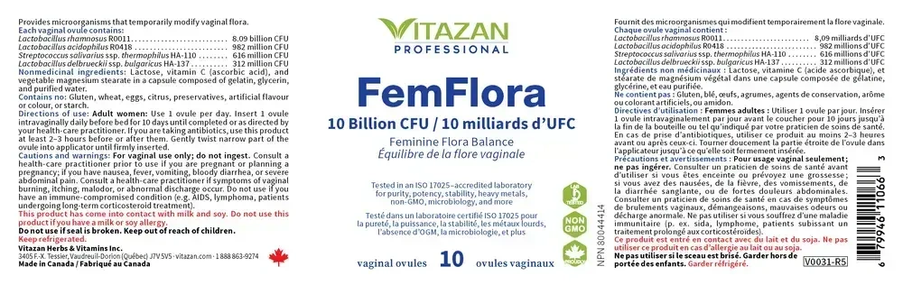 Product image for FemFlora Vaginal Ovules.