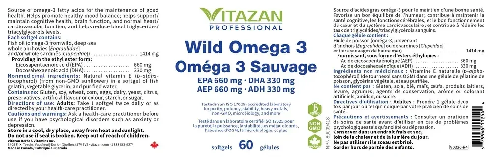 Product image for Wild Omega 3 EPA 660 DHA 330.