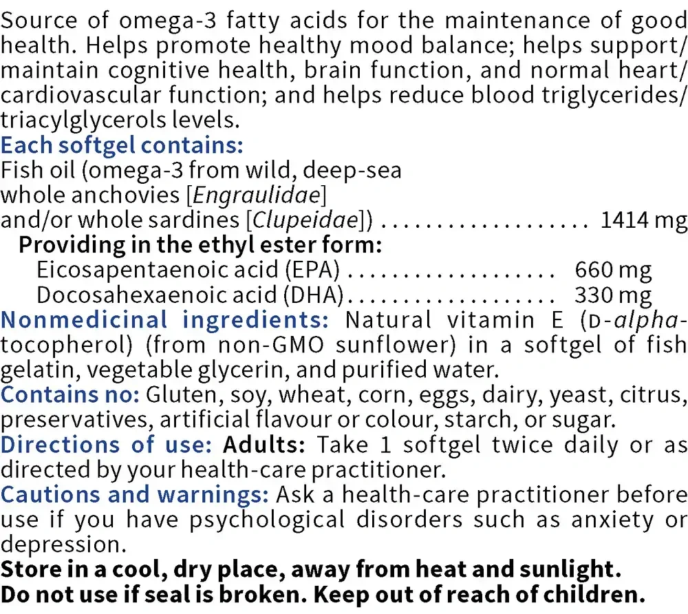 Product image for Wild Omega 3 EPA 660 DHA 330.