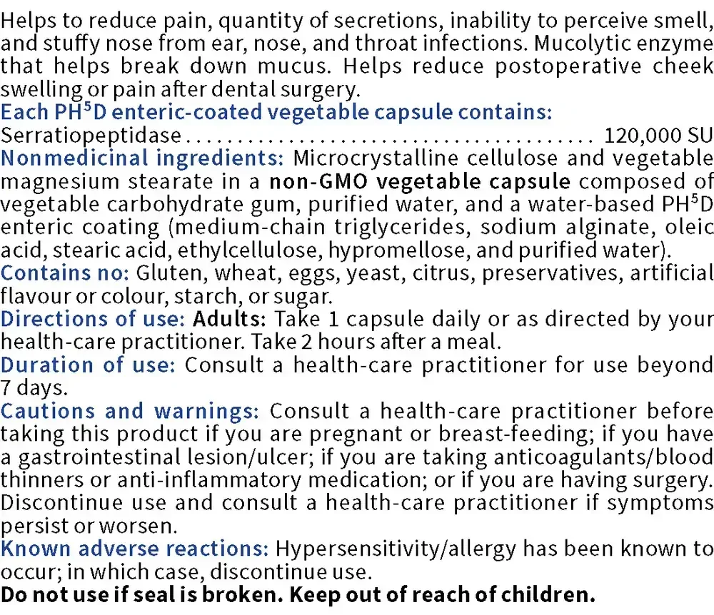 Product image for Serratiopeptidase 120,000.