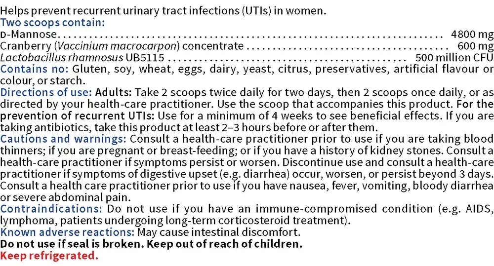 Product image for UTI D-Mannose Plus.