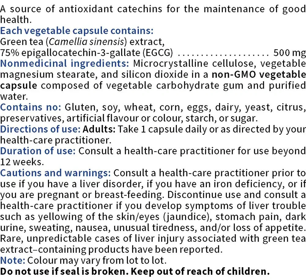 Product image for Green Tea 75% EGCG (500 mg).