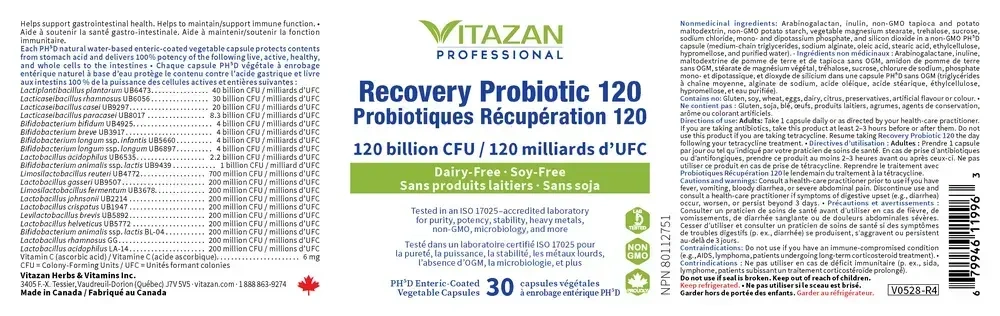 Product image for Recovery Probiotic 120 (Soy &amp; Dairy Free).
