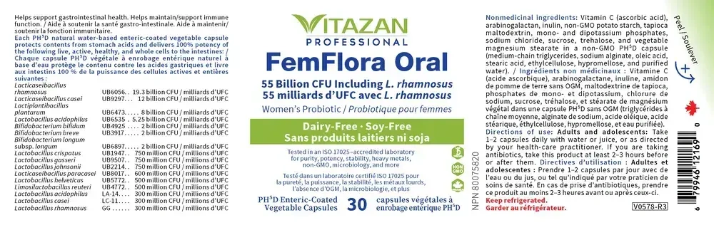 Product image for FemFlora Oral (Soy &amp; Dairy Free) 30c.