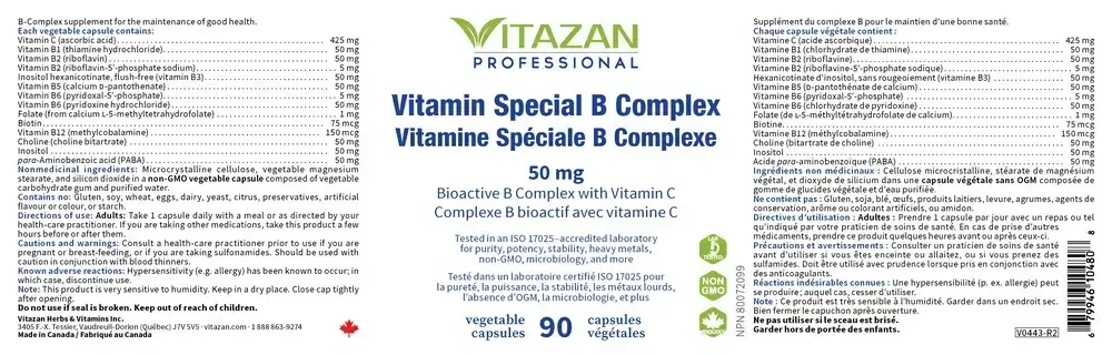 Product image for Vitamin Special B Complex with Vitamin C.