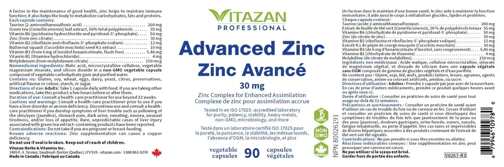 Product image for Advanced Zinc (30 mg).