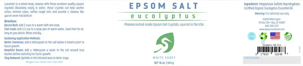 Product image for Epsom Salt, Eucalyptus, Pharmaceutic-Grade.