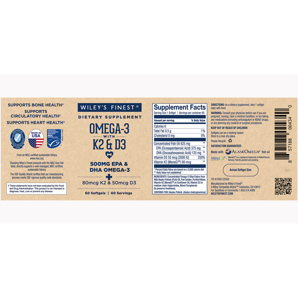 Product image for Omega-3 with K2 &amp; D3.