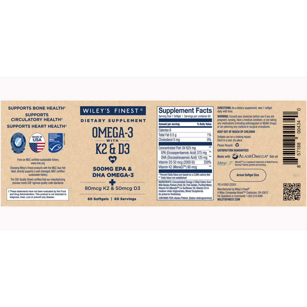 Product image for Omega-3 with K2 &amp; D3.