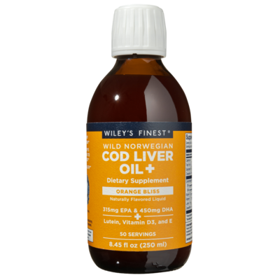 Wild Norwegian Cod Liver Oil+, Orange Bliss Flavor 250 Milliliters