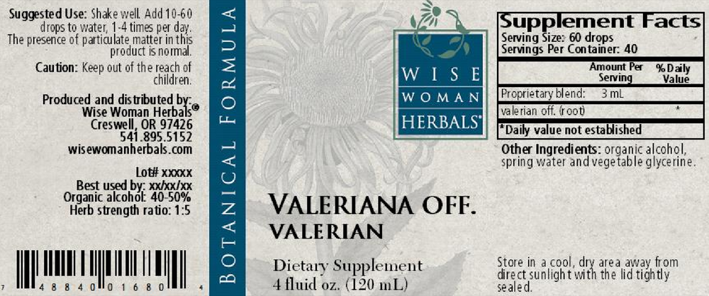 Product image for Valeriana officinalis - valarian.