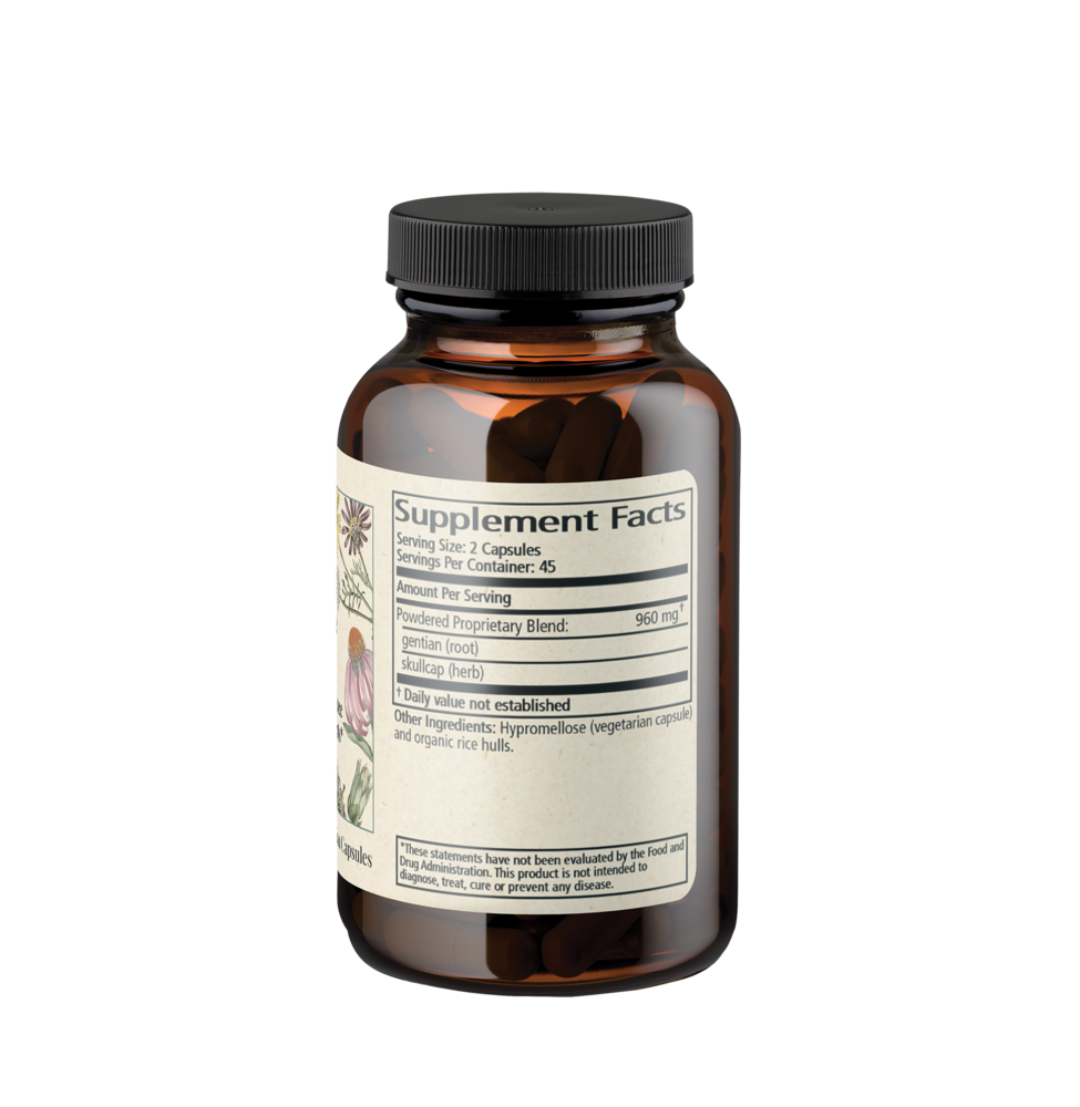 Product image for Gentian and Skullcap Capsules.