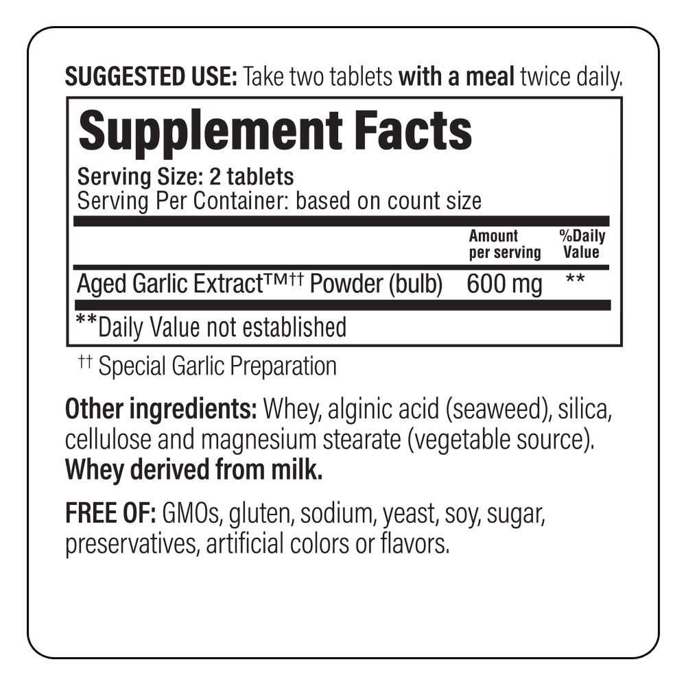 Product image for Kyolic Aged Garlic Extract Formula 100 - Cardio Tablets.