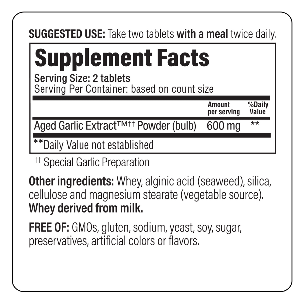 Product image for Kyolic Aged Garlic Extract Formula 100 - Cardio Tablets.