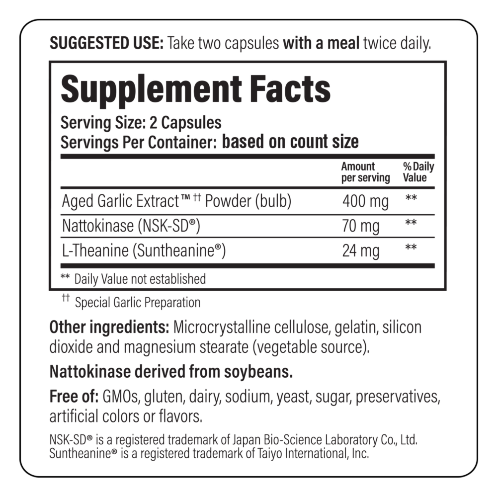 Product image for Kyolic Aged Garlic Extract Formula 109 - Blood Pressure Health.