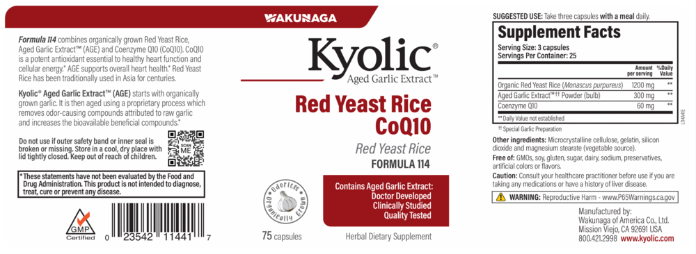 Product image for Kyolic Red Yeast Rice.