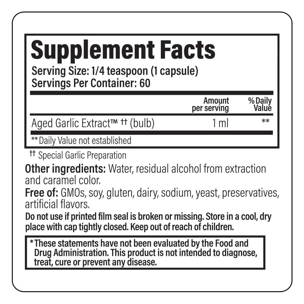 Product image for Kyolic Aged Garlic Extract Liquid (Cardiovascular Health).
