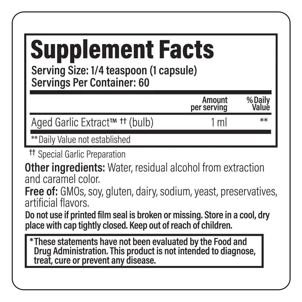 Product image for Kyolic Aged Garlic Extract Liquid (Cardiovascular Health).