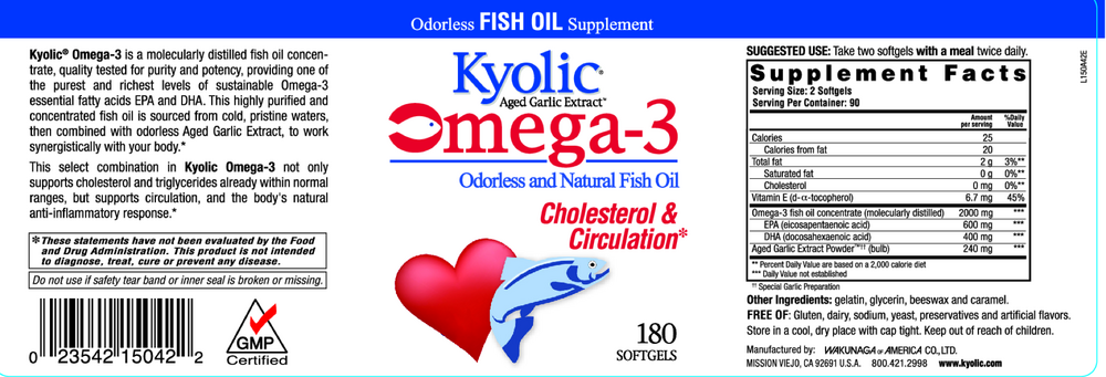 Product image for Kyolic Formula 150 (Cholesterol &amp; Circulation Health).