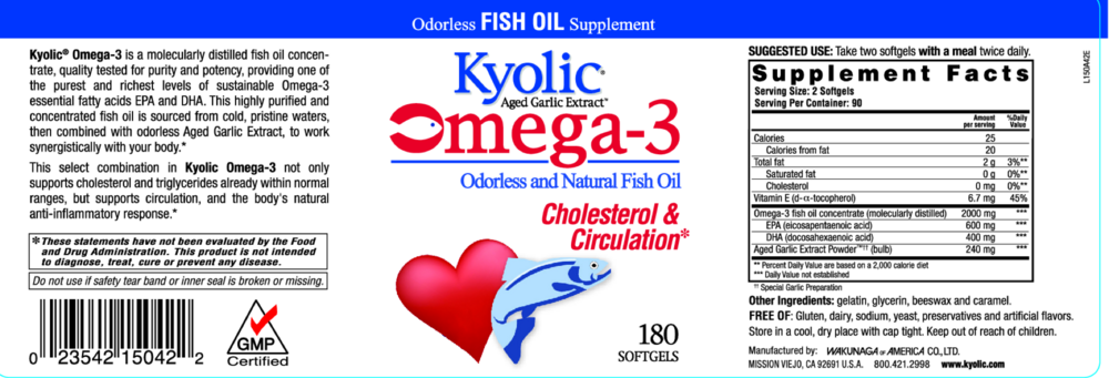 Product image for Kyolic Kyolic EPA &amp; DHA Formula Economy Size.