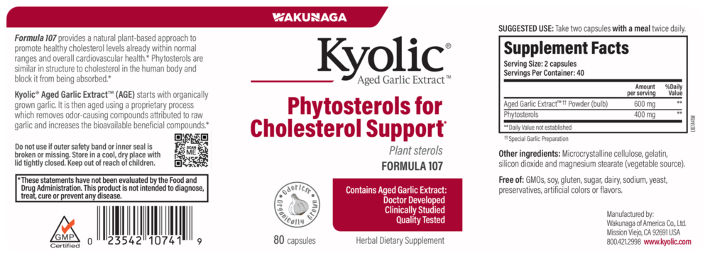 Product image for Kyolic Aged Garlic Extract Formula 107 - Cholesterol Support.