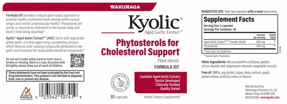 Product image for Kyolic Aged Garlic Extract Formula 107 - Cholesterol Support.