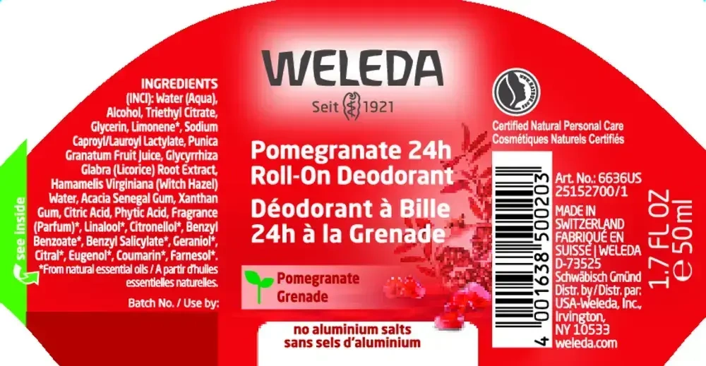 Product image for Pomegranate 24h Roll-On Deodorant.