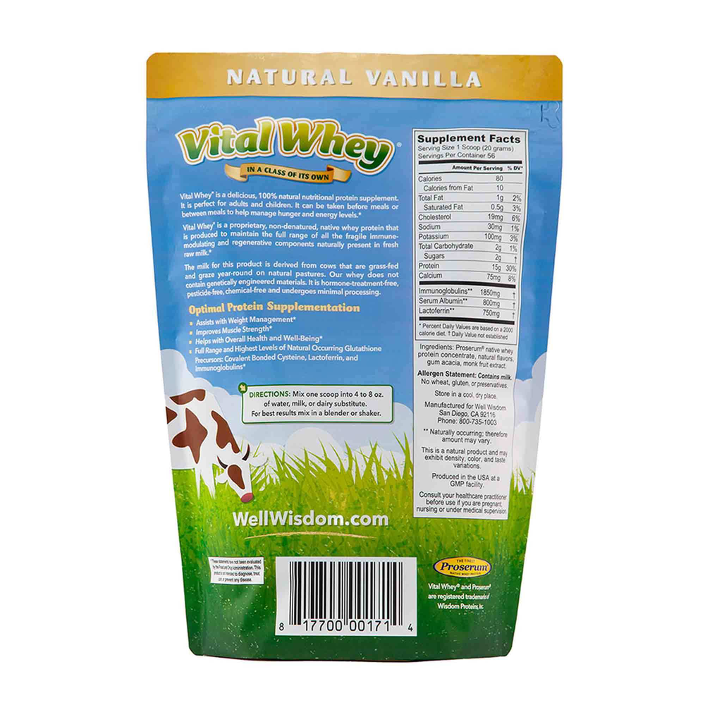 Product image for Vital Whey®, Vanilla Grass Fed Whey Protein.