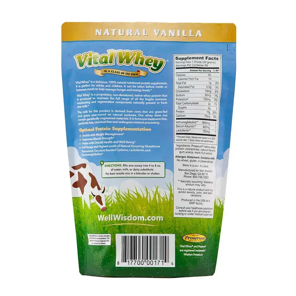 Product image for Vital Whey®, Vanilla Grass Fed Whey Protein.