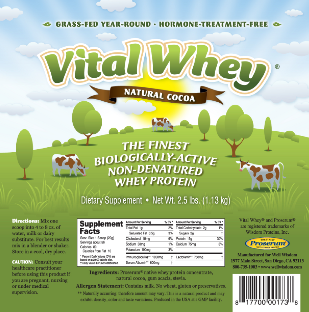 Product image for Vital Whey®, Cocoa Grass-Fed Whey Protein.