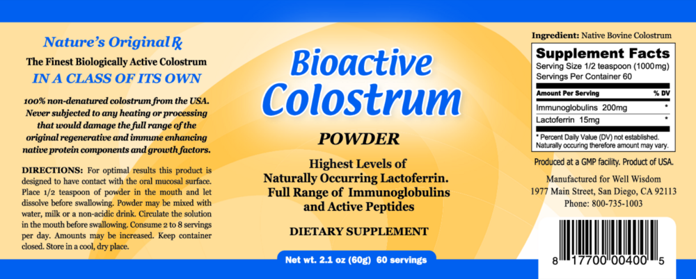 Product image for Bioactive Colostrum.