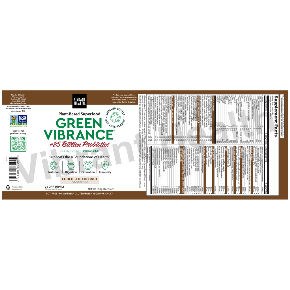 Product image for Green Vibrance Chocolate Coconut.