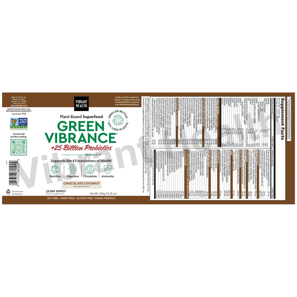 Product image for Green Vibrance Chocolate Coconut.