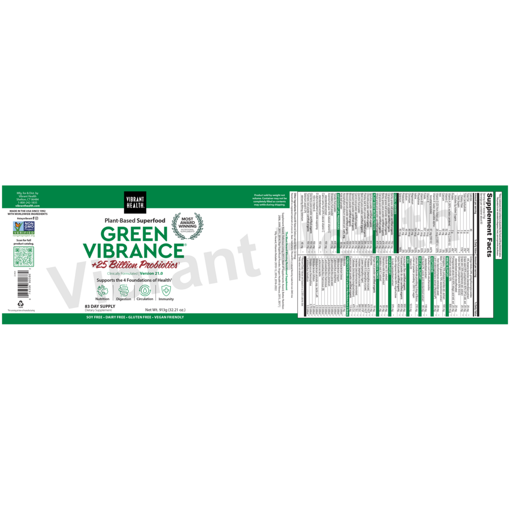 Product image for Green Vibrance +25 Billion Probiotics.