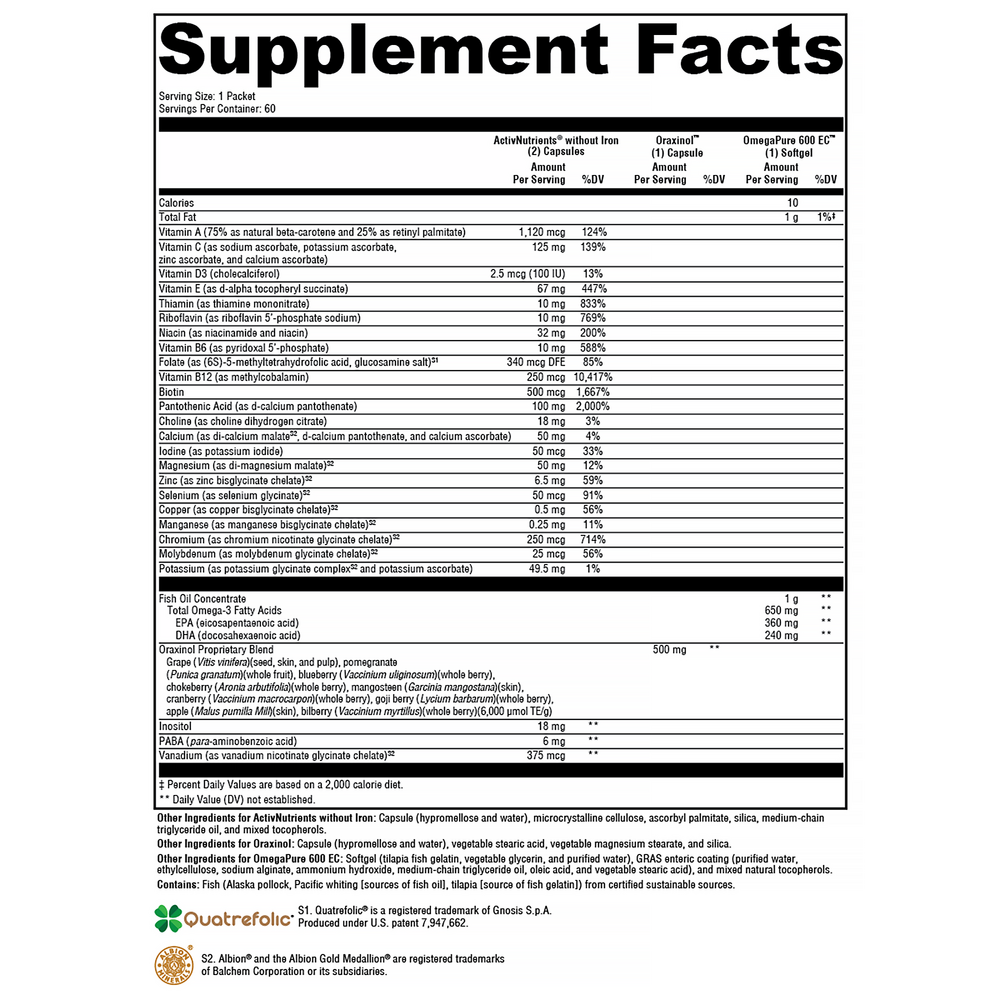Product image for ActivEssentials Daily Multivitamin Dose Packet.