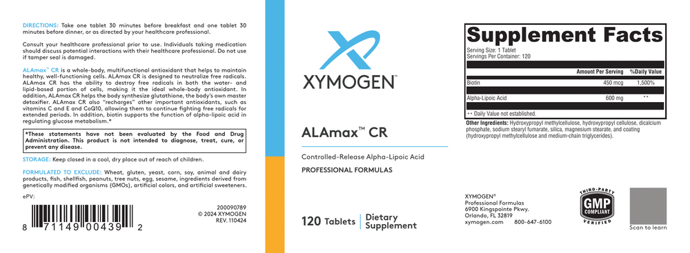 Product image for ALAmax CR (Alpha Lipoic Acid).