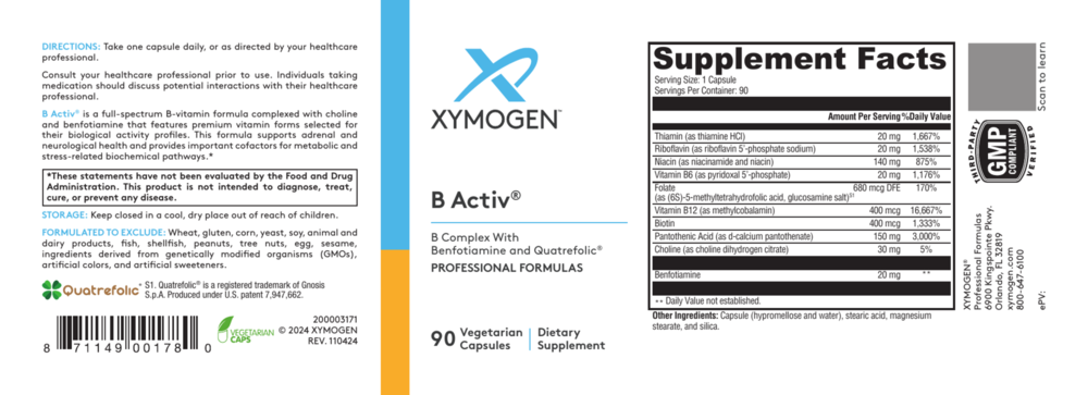 Product image for B Activ (B Vitamin Complex).