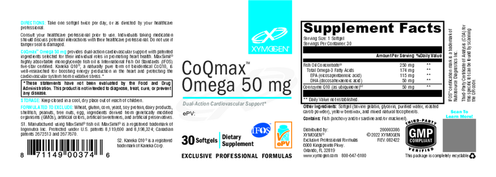 Product image for CoQmax Omega 50mg.