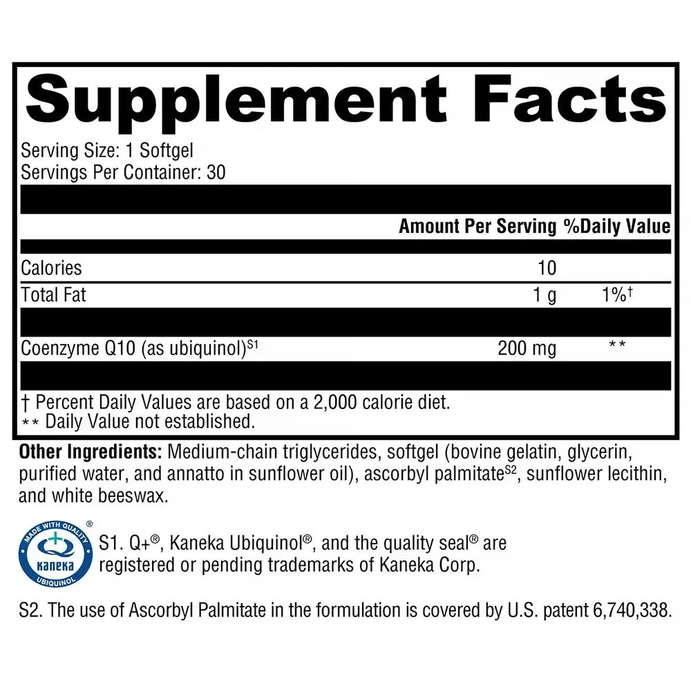 Product image for CoQmax Ubiquinol 200mg.