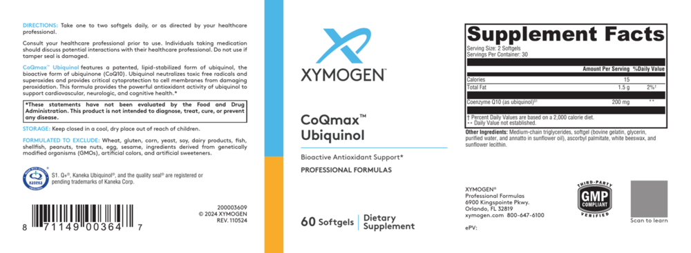 Product image for CoQmax Ubiquinol (Coenzyme Q10).