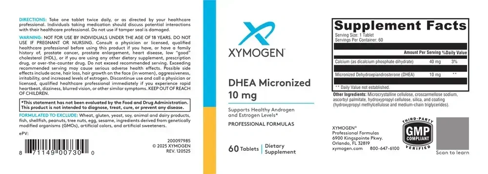 Product image for DHEA Micronized 10mg.