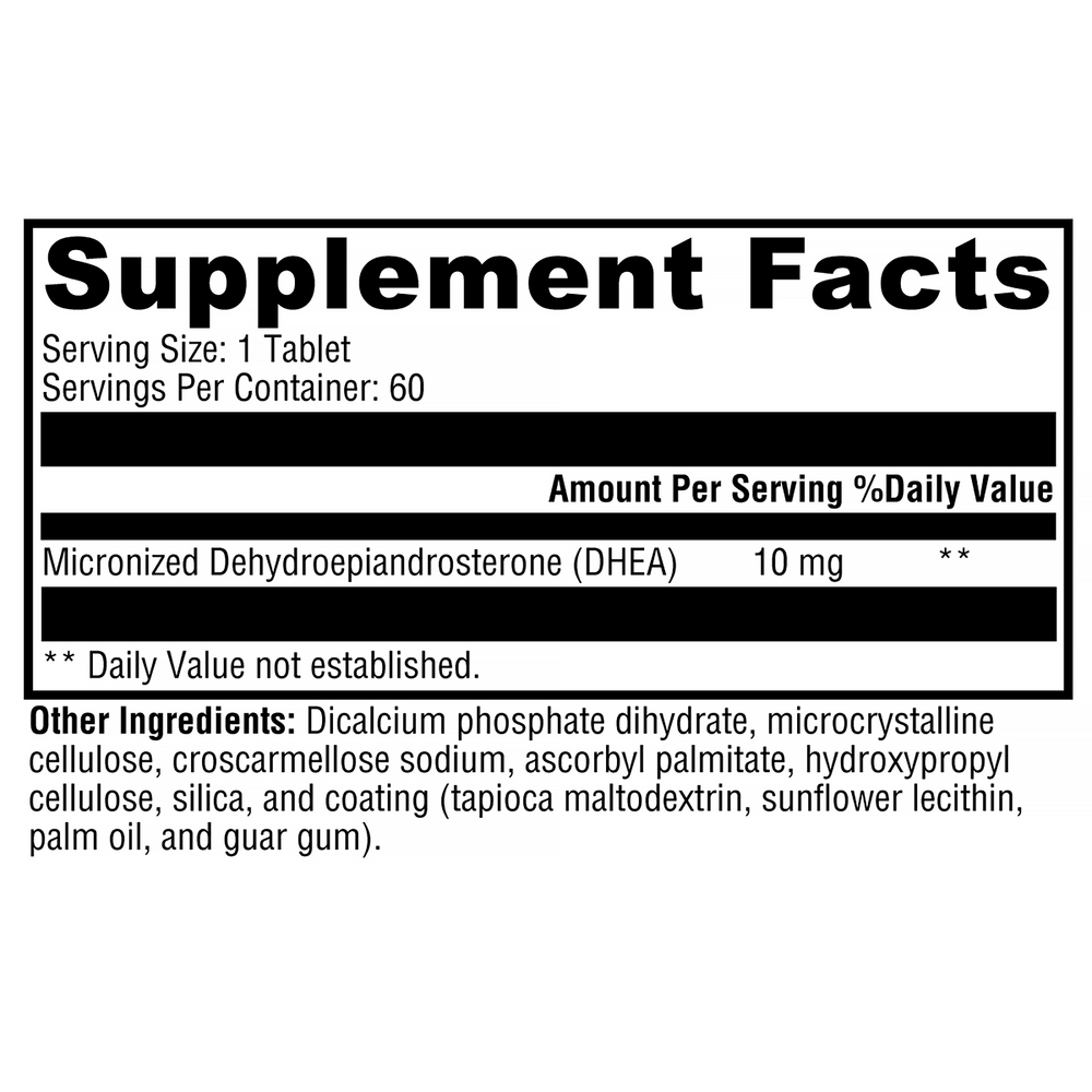 Product image for DHEA Micronized 10mg.