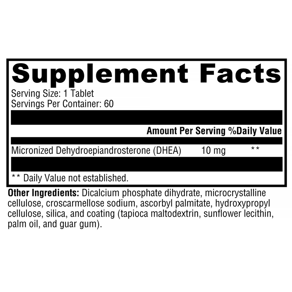 Product image for DHEA Micronized 10mg.