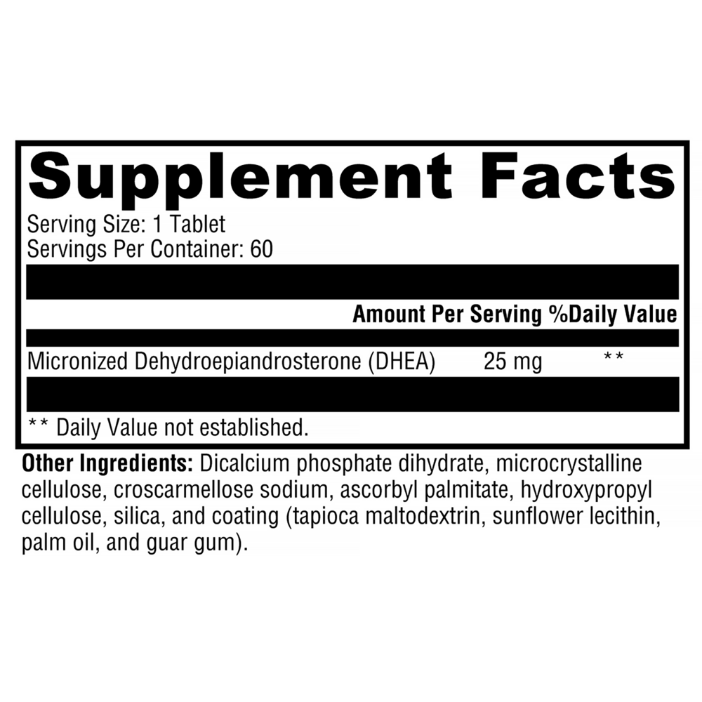 Product image for DHEA Micronized 25mg.