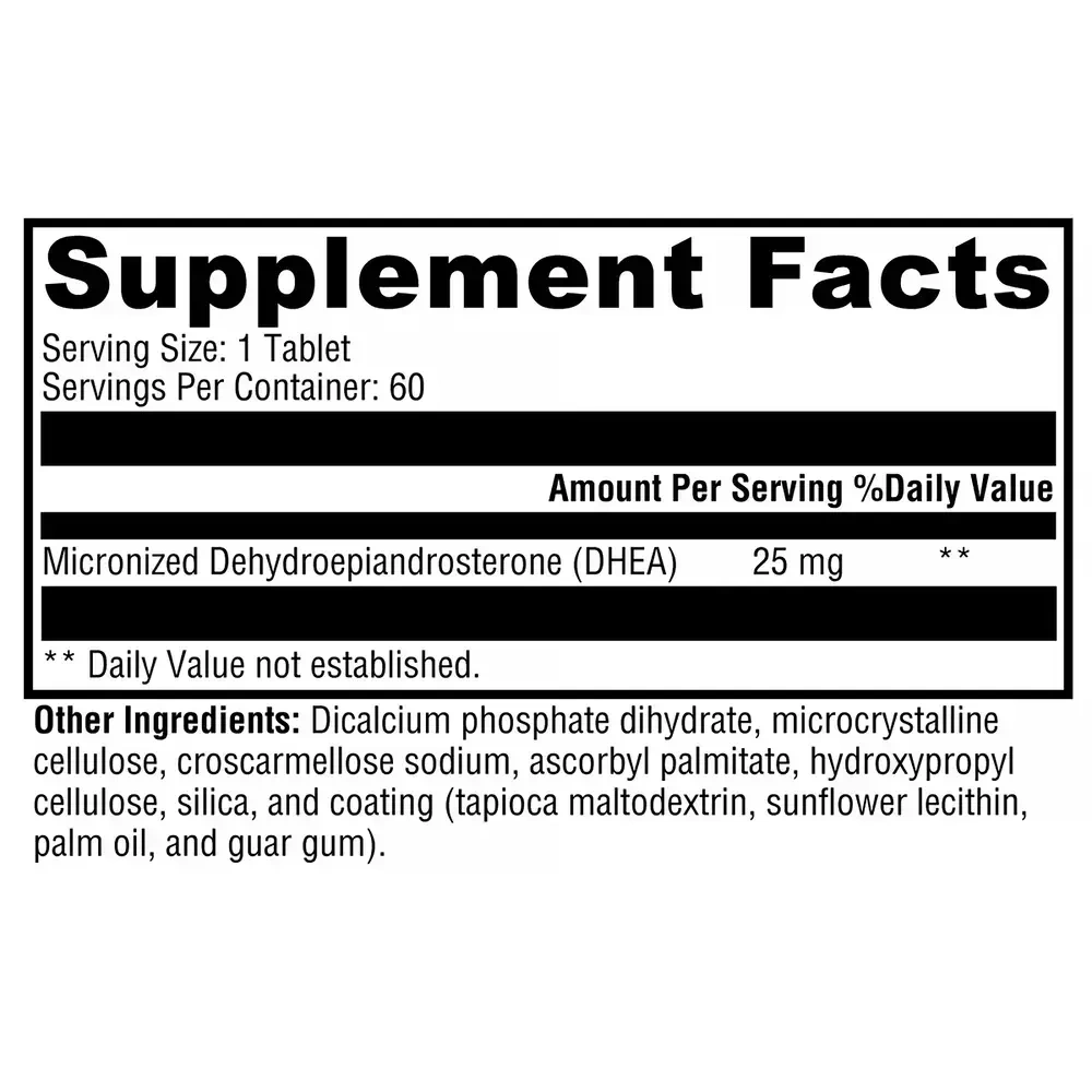 Product image for DHEA Micronized 25mg.