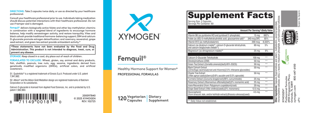 Product image for Femquil (Calcium D-Glucarate Tetrahydrate).
